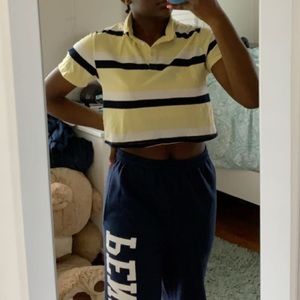 Garage Striped Cropped Polo